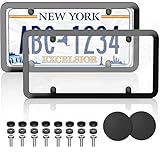 Limsas License Plate Covers, 2 Pack Clear Smoked Car Plate Frame Shield Combo Unbreakable Tinted Nov