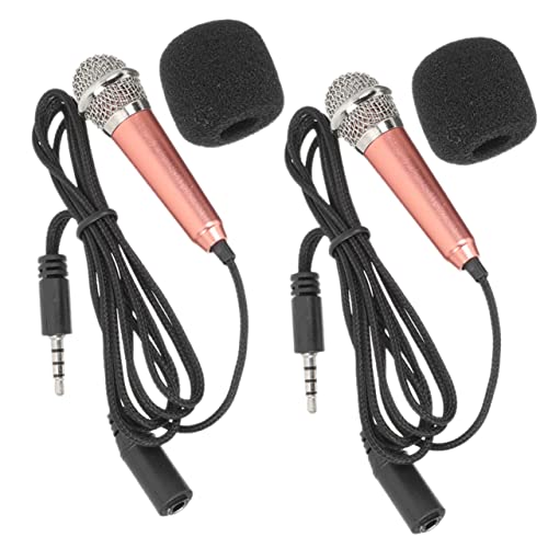 VINTORKY 2pcs Mini Microphones for Mobile Phones Laptops Portable Recording Mic for Podcasting Interviews Video Blogging and Live Streaming Compatible Smartphones and Tablets
