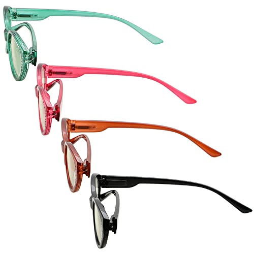 CessBlu 4 works Oval Blue Light Blocking Computer Eyeglasses for Women Reading Glasses +1.0, 4pc-mix - Image 3