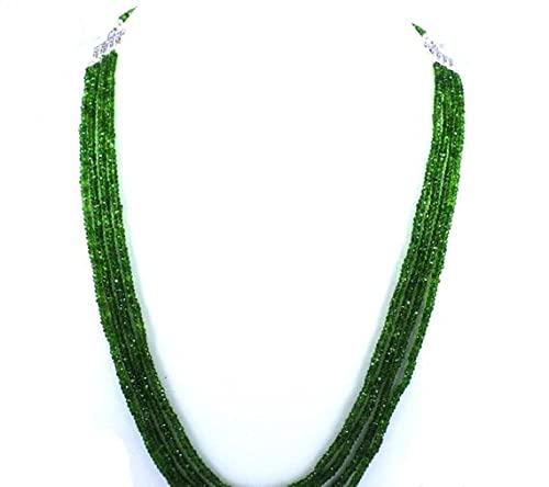 Perles de diopside de chrome 3-4mm pour collier en pierres naturelles 232ct