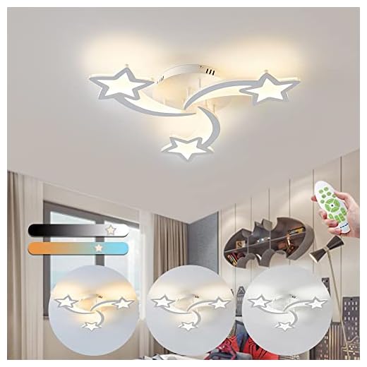 RHTCEN Lámpara De Techo LED Para Interiores 22W 3 Cabezas Moderna Lámpara De Techo Infantil Meteorito Con Control Remoto Regulable 3000K-6000K, Adecuada Para Dormitorio, Sala De Estar, Comedor