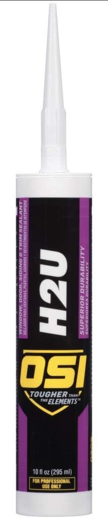 OSI H2U High Performance Window, Door, Siding and Trim Sealant, 10 Ounce Cartridge, White 001, Case of 12