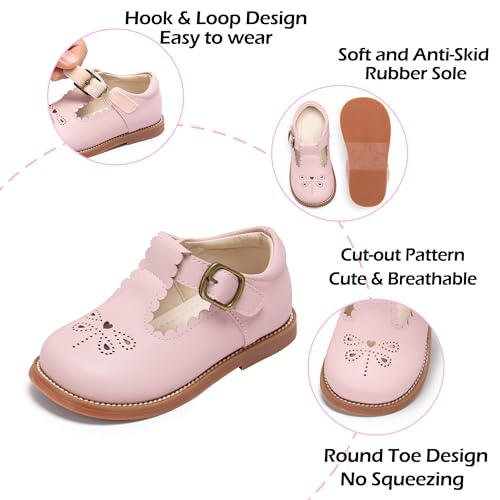 Image of PHIRAMIN Toddler Girl Mary Jane Dress Shoes-Little Girl School Uniform Shoes for Wedding Party