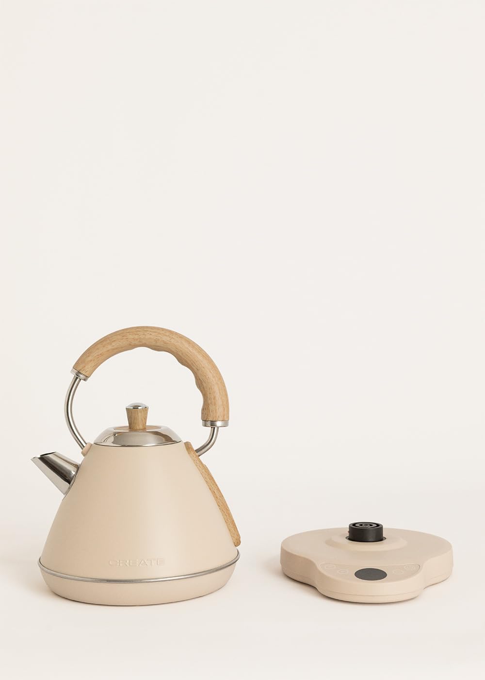 CREATE KETTLE RETRO PRO/Bouilloire électrique de 1 L avec contrôle de la température du sable / Système auto - Arrêt, ébullition rapide, base antidérapante, panneau transparent, 1200 W