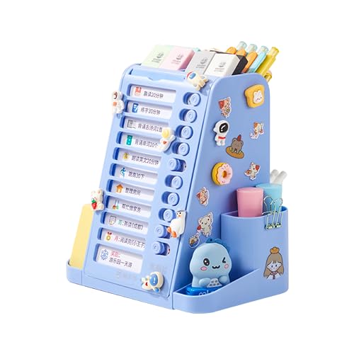 Multifunctional Self-discipline Punch Card Weekly Planning Board Schedule Reusable Cluster Task Planning Board 2-in-1 Pen Holder Self-discipline Punch Board Large Capacity Organizer Case 2 in 1 Chore