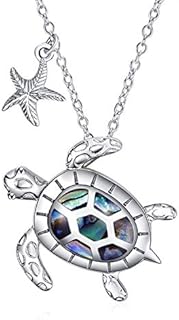 WINNICACA Ocean Theme Pendant Sterling Silver Turtle/Mermaid/Jellyfish/Dolphin Necklace for Women Gifts