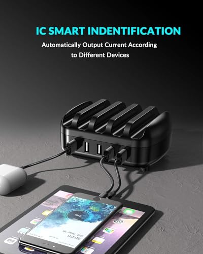 ORICO 40W con 5 Cavi Caricabatterie Smart USB con