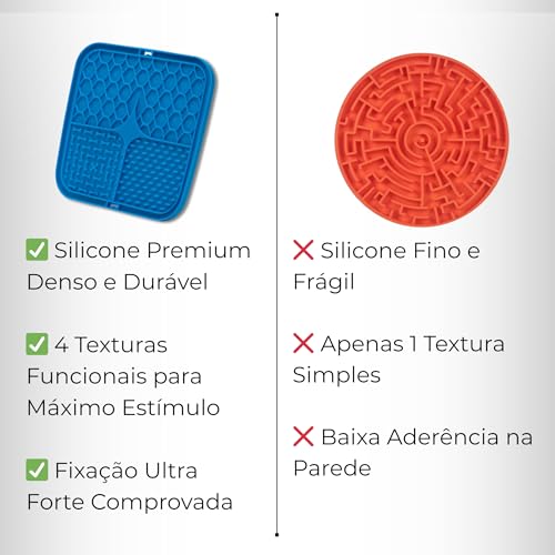 FEZTEZZO Tapete de Lamber para Cães e Gatos Redutor de Ansiedade e Comedouro Lento Ideal para Banho