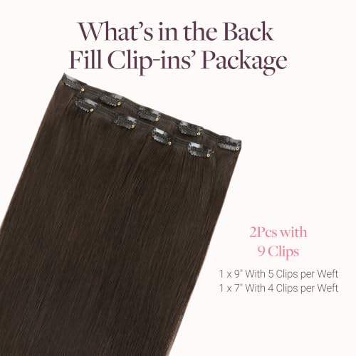Image of GOO GOO Clip in Hair Extensions Real Human Hair Back Fill Extension 2Pcs