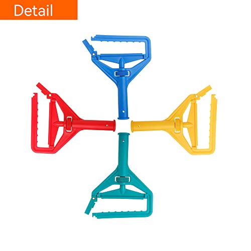 Image of Commercial Mop Clamps-Quick Change Head Mop Handle -Heavy Duty Mop Head Replacement Holder Change Mop Handle -Commercial Gripper Mop Wet Mop Handle 2PC