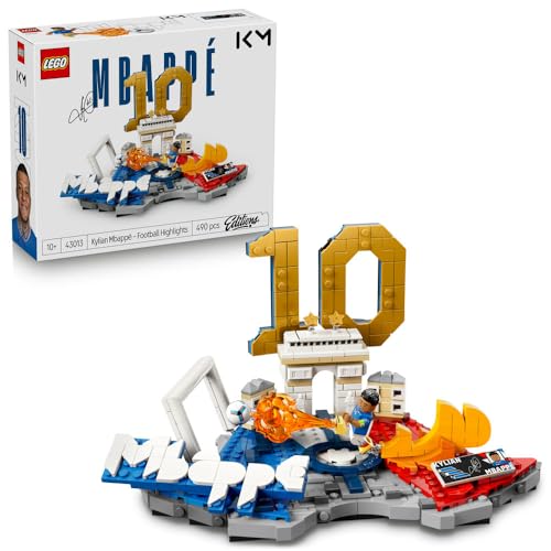 LEGO Editions Kylian Mbappé Football Highlights Toy - 3D Display Model Kit w/Collectible Minifigure - Kids Room Decor - Gift for 10+ Year Old Boys Girls & Adult Sports Fans - 43013