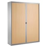 Des tons chaleureux pour ces armoires fonctionnelles adaptées à tous les volumes de classement.