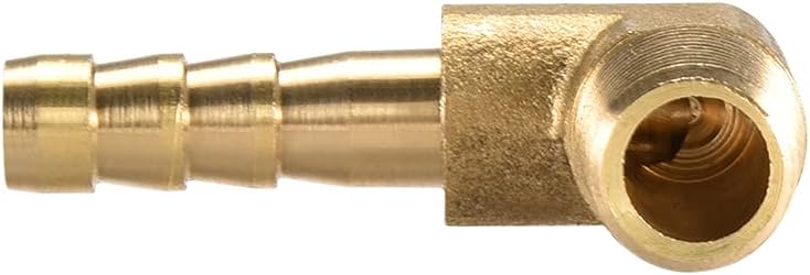uxcell Brass Barb Hose Fitting, 90 Degree Elbow 6mm Barbed to 1/8 PT Male Pipe Adapter Connector 2pcs