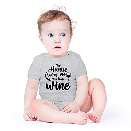 AW Fashions My Auntie Loves Me More Than Wine Baby Bodysuit Funny Adorable Cute Infant Bodysuit Girls Boys2