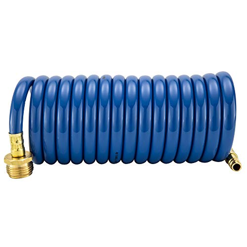 Recpro Rv Exterior Shower Hose 15' Coiled Hose | Optional Exterior Quick Connect Sprayer | Rv Exterior Hose | Flexible | Uv Resistant (No Sprayer) #TOP3