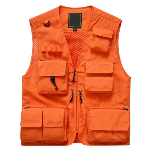 Mens Utility Casual Fishing Vests Outdoor Vest Multi Pockets Cargo Vest Travel Hunting Camping Tactical Outerwear