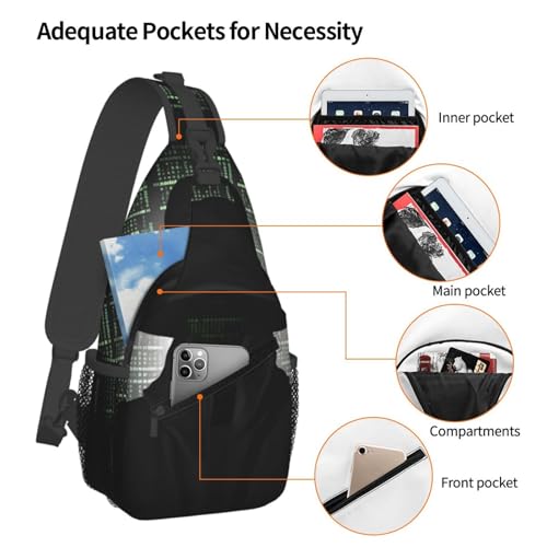 Bolso Crossbody tipo Sling para Trekking Negro miniatura 4