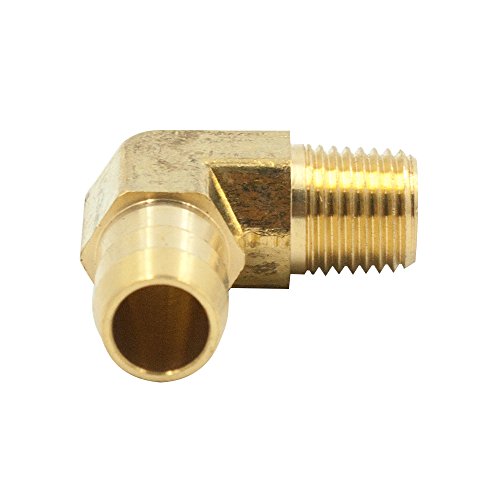 Legines Brass Hose Barb Fitting, 90 Degree Elbow, 1/2" Barbed X 1/4" Npt Male Pipe Adapter, 2Pcs #TOP2