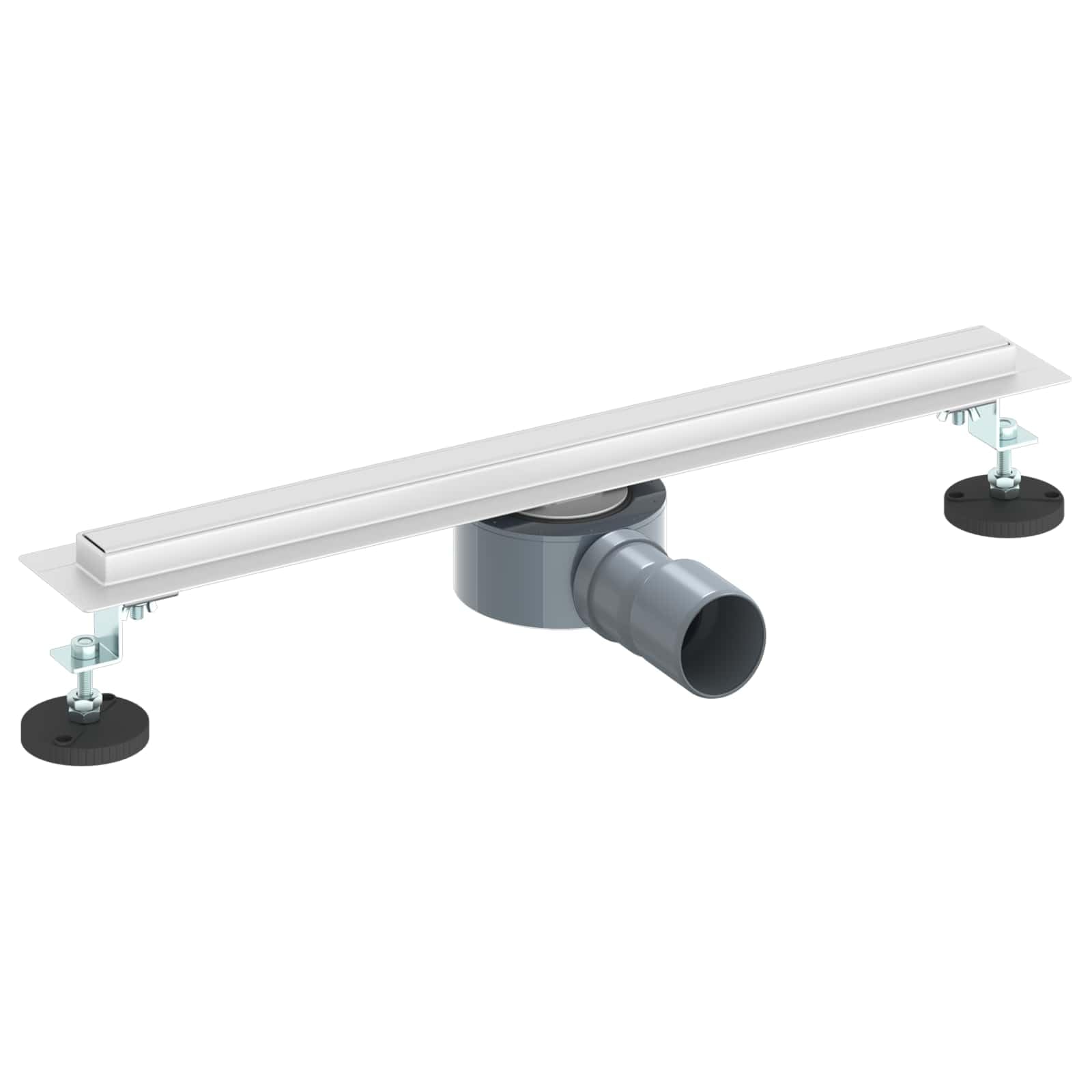 Canalina per doccia da 50 cm, in acciaio inox 304, con scarico girevole a 360°, design sottile, scarico a pavimento per doccia a pavimento, argento