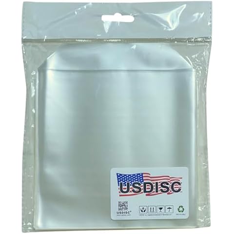 USDISC Storage Pockets 6.25 x 6.25, Flap, 4mil Stamp, Die & Stencil, Clear, Pack of 100 Cover