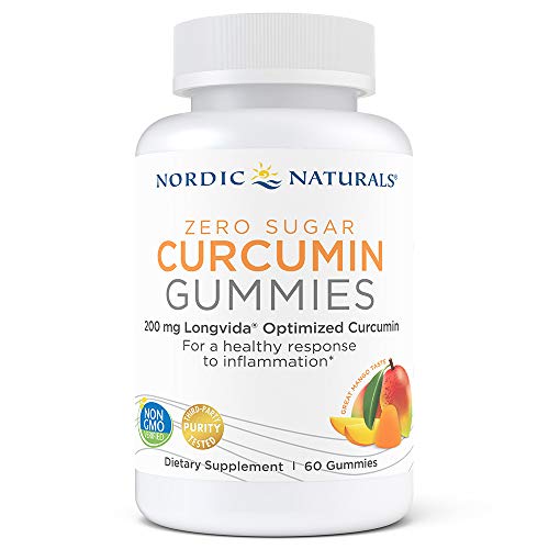 Nordic Naturals Zero Sugar Curcumin Gummies - Chewable Vegan Gummies with 200 mg