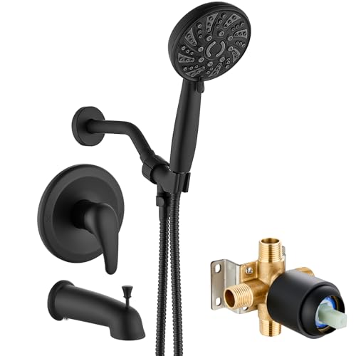 gotonovo Bathroom Shower Head Kit High Pressure Combo System Shower Faucet 6 Modes ABS Handheld...