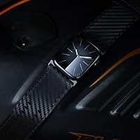 Tefeca Dual Series Armband für Apple Watch Ultra - Kohlefaser Leder Uhrarmband mit Schwarzen Adaptern, Kompatibel mit Ultra Breit 49/45/44/42mm – Ansicht 5