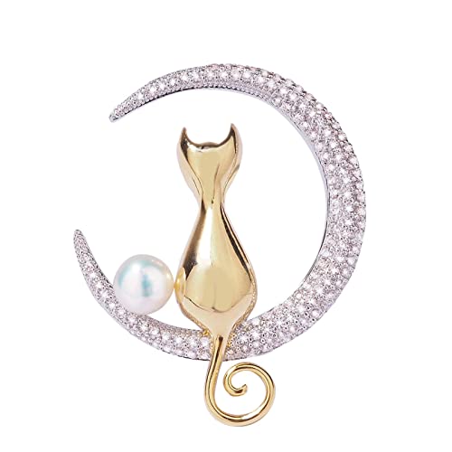 Épingle cat crystal moon : accessoire haut de gamme de style japonais pour filles élégantes