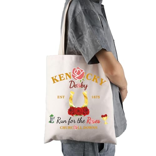 Bolso tote para carreras de caballos FEELMEM, regalo temático de carreras, est. 1875, ideal para oficina, viajes, gimnasio o compras miniatura 2