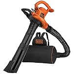 BLACK+DECKER Leaf Blower Vacuum Back Pack and Mulcher, Power Boost up to 250 MPH, 400 CFM, Corded (BEBL7000-CA)
