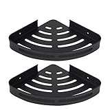 Guador Estanteria Ducha para Esquina, 2 Piezas Aluminio Espacial Estantería Ducha Ganchos Estante para Baño Rinconera Cocina Estante Organizador de Baño (Negro)