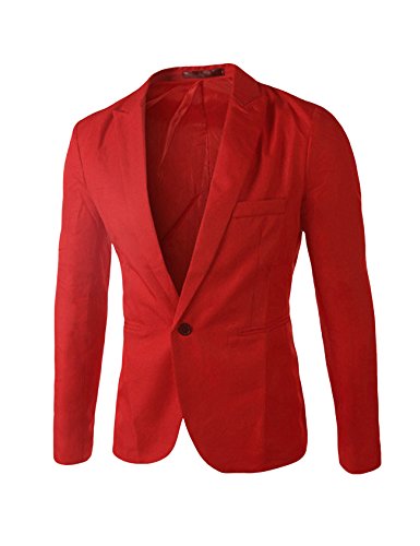 Letuwj Mens Blazer One Button Suit Coat