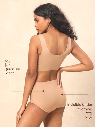 Image of Krvvy All-Day Control Tummy Tucker Shaper for Women | Seamless High-Waist Shapewear with Targeted Belly Fat Compression | Super Stretch Fabric | Lightweight,Odourless & Comfort for Upto 12 Hrs