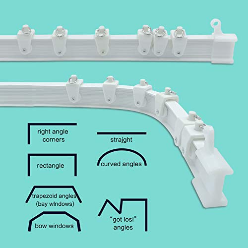 Ceiling Curtain Track Room Divider Curtain Track Ceiling Wall Mount Flexible Curved Rv Bendable Track System With Clips 9.8Ft Alloy Plastic Drop Sliding Curtain Track For Bay Window #TOP5