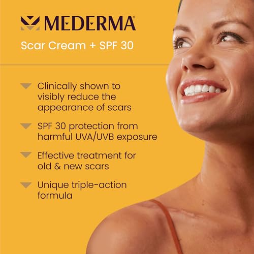 mederma scar cream plus spf 30 - advanced scar treatment protects from sun damage reduces appearance of scars from acne burns surgery amp injury 07 oz