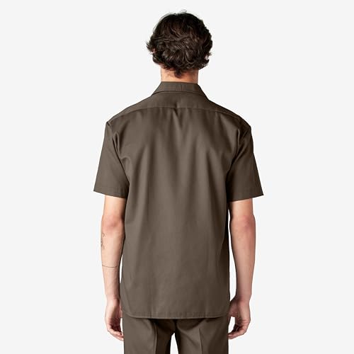Image of Dickies Men's Short Sleeve Work Shirt - Durable Twill Button Down Shirts for Men, Lightweight Uniform for Daily Wear