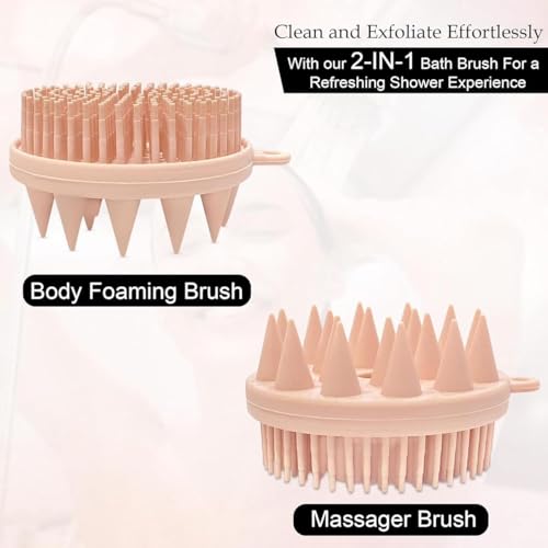 Image of Silicone Bath Brush for Men & Women | Soft Body Scrubber for Shower & Bath | Gentle Exfoliating Silicone Body Brush | Deep Cleansing, Quick Dry & Hygienic Bath Brush for Smooth, Glowing Skin