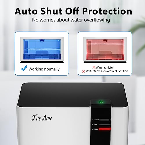 Freaire Dehumidifier For Home, 88 Oz Water Tank, (Up To 650 Sq.ft) Dehumidifiers For Basement Bathroom Bedroom Closet Rv With Auto Shut Off, Colorful Lights #TOP3