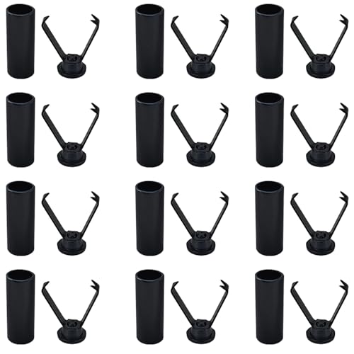 Acoeitl 12PCS Aglets for Shoelaces 6x16mm Matt Black Alloy Metal Shoe Lace Tips End Caps for Sneaker Repair Replacement and Shoelace Head Cord Ends for Hoodies Drawstrings DIY Decorative Projects