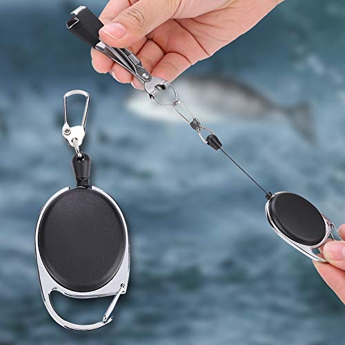 Fishing Quick Knot,Multi-functional Fly Fishing Knot Tool Line Cutter Clipper Nipper Tackle with Zinger Retractor(Black)