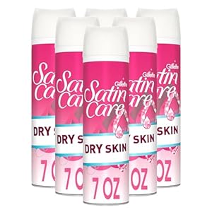Gillette Venus Satin Care Dry Skin Shave Gel for Women, 6 Count, 7oz Each, Infused with Shea Butter for a Comfortable Shave