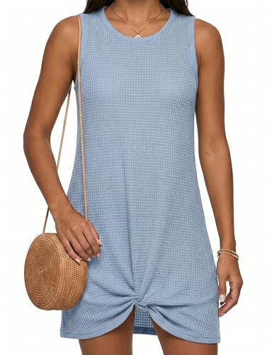 Cache-maillot de bain sans manches en tricot gaufré pour femme