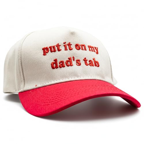 Onlydads Put It On My Dad’s Tab Embroidery Hat – 100% Cotton Embroidered Baseball Cap, Adjustable Dad Hat for Everyday Wear