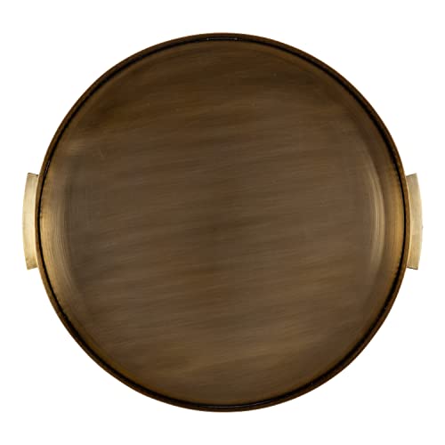 Kate And Laurel 224430 Samana Modern Glam Round Metal Tray, 17 Inch Diameter, Antique Brass thumb #6