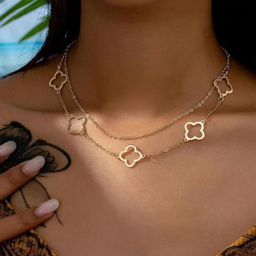 Gold Charm Necklace For Women Star Pearl Charms Pendant Neckalces Dainty 14K Gold Plated Summer Beach Ocean Jewelry Gifts 5