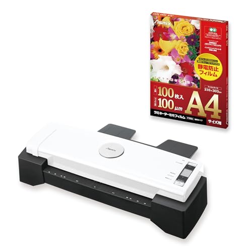 Amazon | 【セット品】ラミネーター ＋ A4フィルム(1冊) 6本ローラー