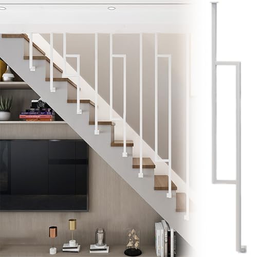 Rampe de sécurité blanche fixation latérale pour escalier béton