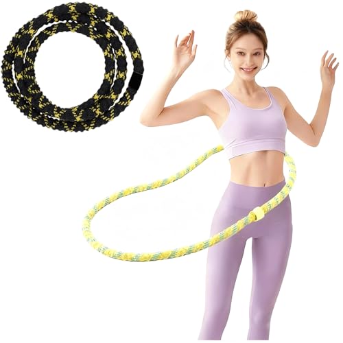 【Bookwarm】 静音設計クフラフープ 折りたたみ式で省スペース 肌に優しいソフトカバー付き ウエストダイエットに 落ちない 柔らかい 痩せる 室内でスマートに痩せる魔法の器具 (ブラック)