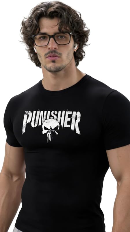 Mens Gym Compression T-Shirt | Polyester Half Sleeve Sports Wear and Rash Guard for Training Workout and Athletic Activewear | Black-picture-53