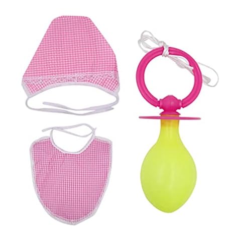 USHOBE Funny Adults Baby Fancy Dress Infant Pacifier Bib Hat Newborn Cosplay Outfit Accessories Baby Cosplay Costume Funny Props (Pink) Cover